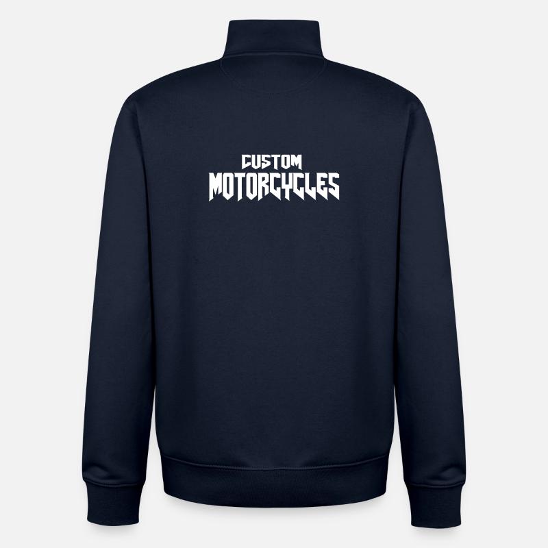 Custom Motorcycles Chopper Biker - Unisex Organic Zip Sweatshirt by Stanley/Stella - navy