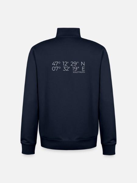 Koordinaten Solothurn - Unisex Organic Zip Sweatshirt von Stanley/Stella - Navy