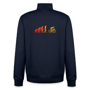 Puristisches Roadbike Thema - Unisex Organic Zip Sweatshirt von Stanley/Stella - Navy - Hinten - AI Model Male 185 light (185cm)