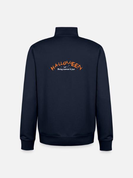 Halloween_being_scared_is_fun - Unisex Organic Zip Sweatshirt by Stanley/Stella - navy