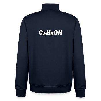 C2H5OH - Unisex Organic Zip Sweatshirt by Stanley/Stella - navy - Back - AI Model Male 185 light (185cm)