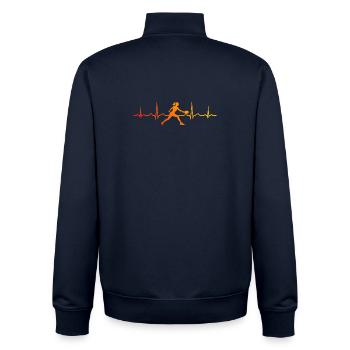 Pickleball Coach Geschenk für Pickleballsport Fans - Unisex Organic Zip Sweatshirt von Stanley/Stella - Navy - Hinten - AI Model Male 185 light (185cm)