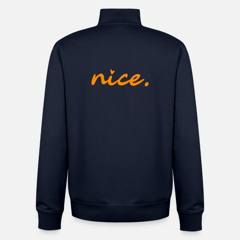 Gentil. (orange sans ombre) - Sweat zippé unisexe en coton bio Stanley/Stella - marine