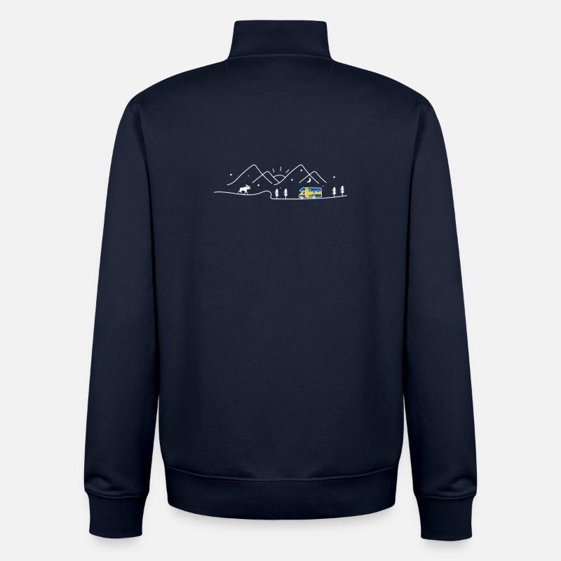 Suède Camping Camping-car Sverige Design - Sweat zippé unisexe en coton bio Stanley/Stella - marine