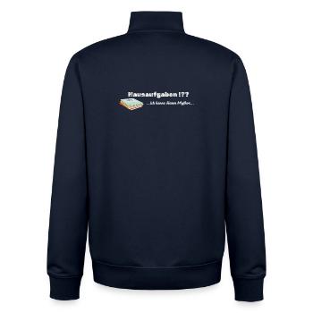 LIEBEVOLL Hausaufgaben-Mythos - Unisex Organic Zip Sweatshirt von Stanley/Stella - Navy - Hinten - AI Model Male 185 light (185cm)