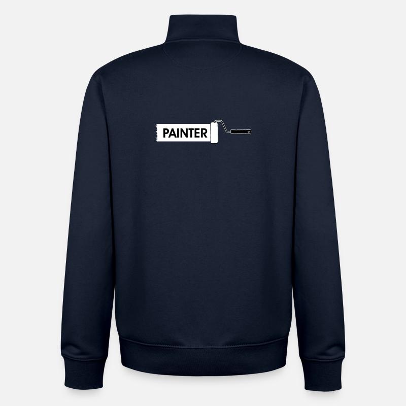 Farbroller mit weißer Farbe - Unisex Organic Zip Sweatshirt von Stanley/Stella - Navy