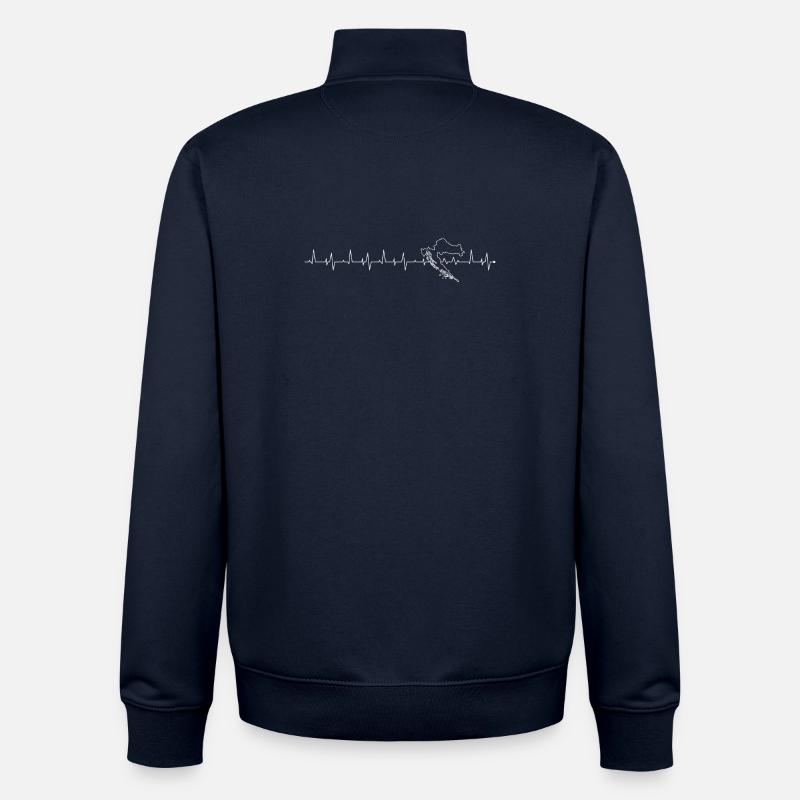 Silhouette de l’Italie Pulse - Sweat zippé unisexe en coton bio Stanley/Stella - marine