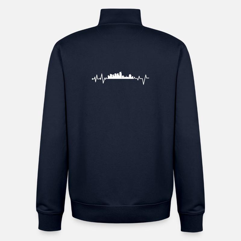 Herzschlag von Leeds - Unisex Organic Zip Sweatshirt von Stanley/Stella - Navy