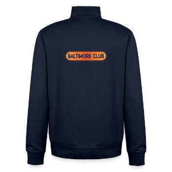 Baltimore Club Breakbeat - Unisex Organic Zip Sweatshirt by Stanley/Stella - navy - Back - AI Model Male 185 light (185cm)