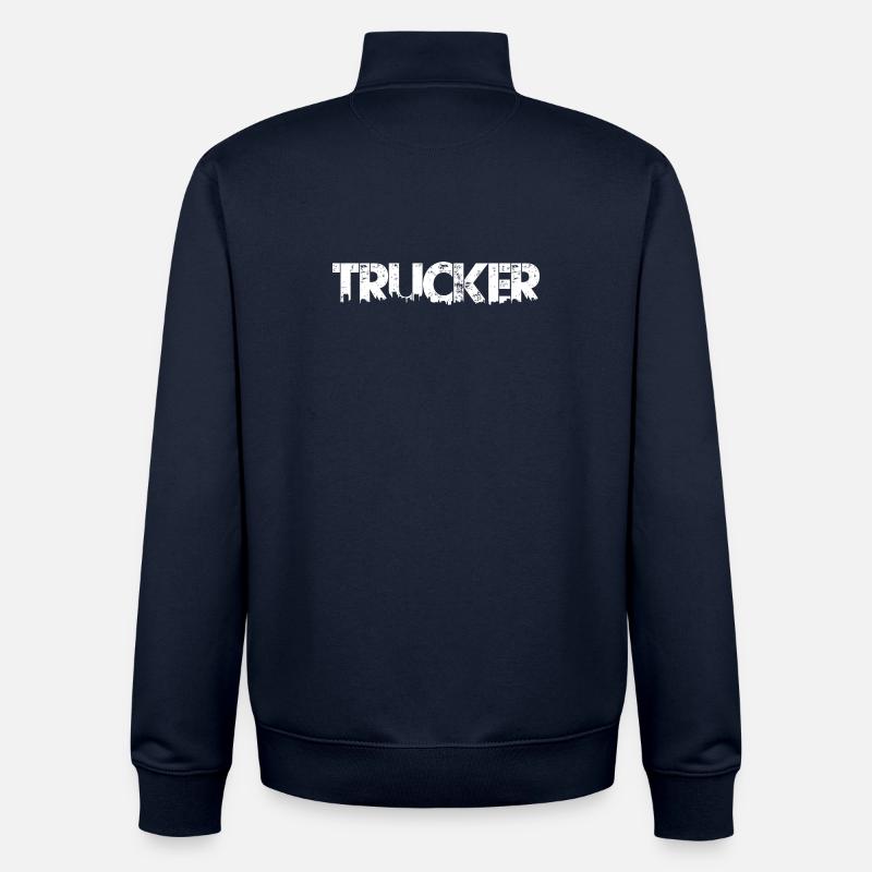 trucker chauffeur de camion - Sweat zippé unisexe en coton bio Stanley/Stella - marine