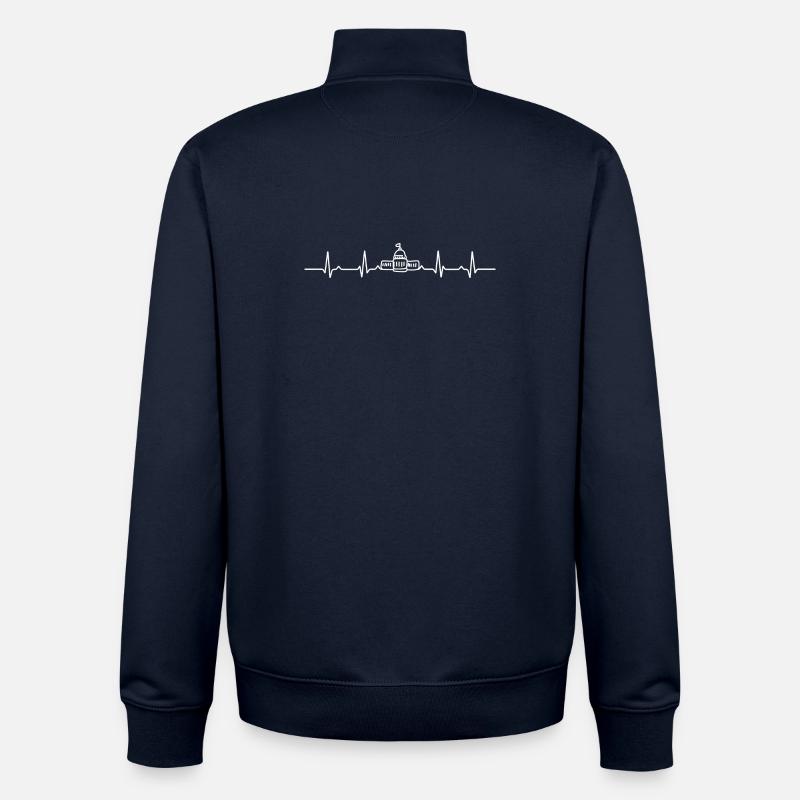 Capitol Pulse Skyline - Sweat zippé unisexe en coton bio Stanley/Stella - marine