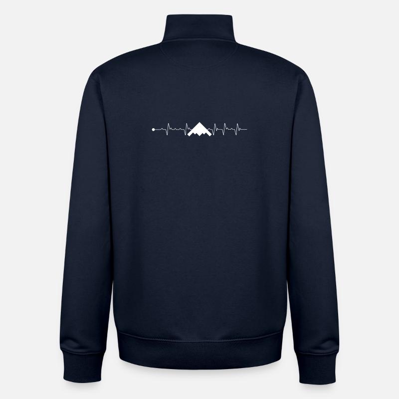 Flugzeug-Jet-Herzschlag - Unisex Organic Zip Sweatshirt von Stanley/Stella - Navy
