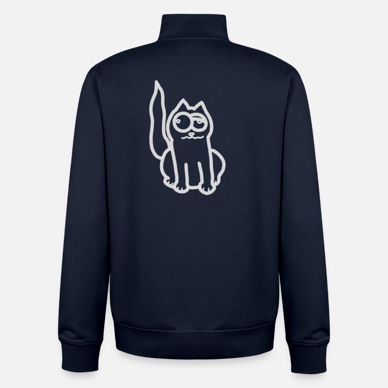 Betrunkene Katze - Unisex Organic Zip Sweatshirt von Stanley/Stella - Navy