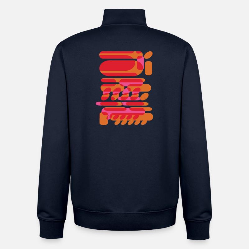 Abstrakte grafische Formen im Techno-Design - Unisex Organic Zip Sweatshirt von Stanley/Stella - Navy