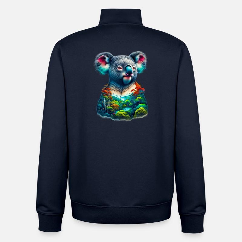 Koala - Sweat zippé unisexe en coton bio Stanley/Stella - marine
