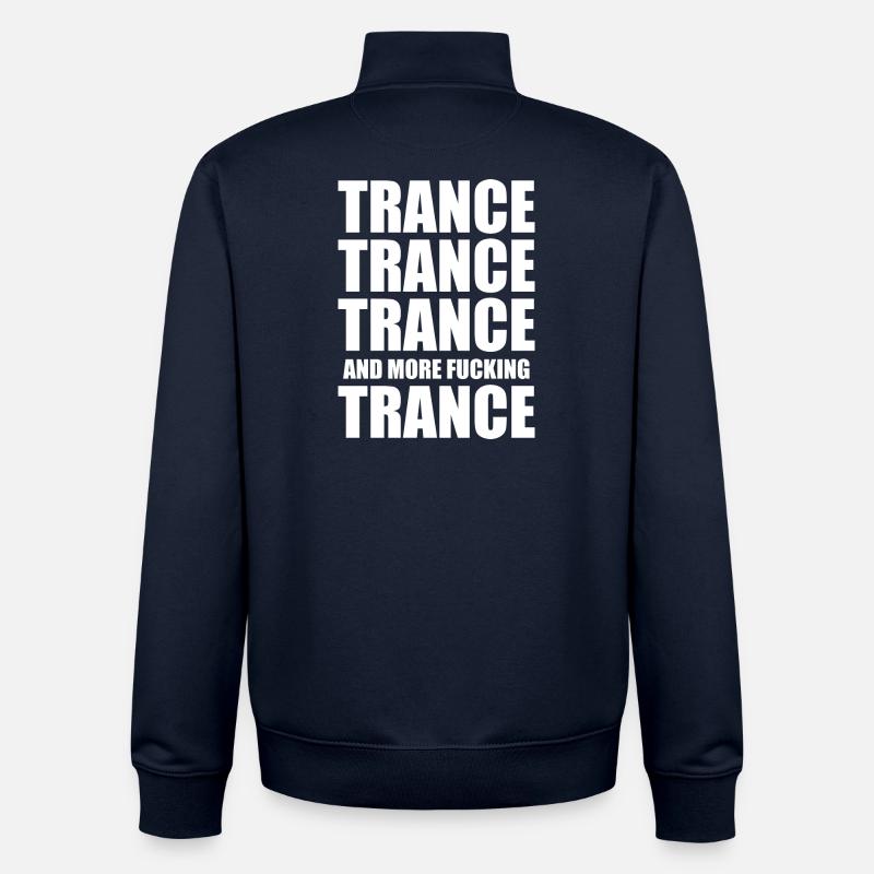 Trance Trance Trance - Sweat zippé unisexe en coton bio Stanley/Stella - marine