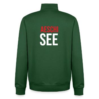 Aeschisee Souvenir - Unisex Organic Zip Sweatshirt von Stanley/Stella - Flaschengrün - Hinten - AI Model Male 185 dark (185cm)