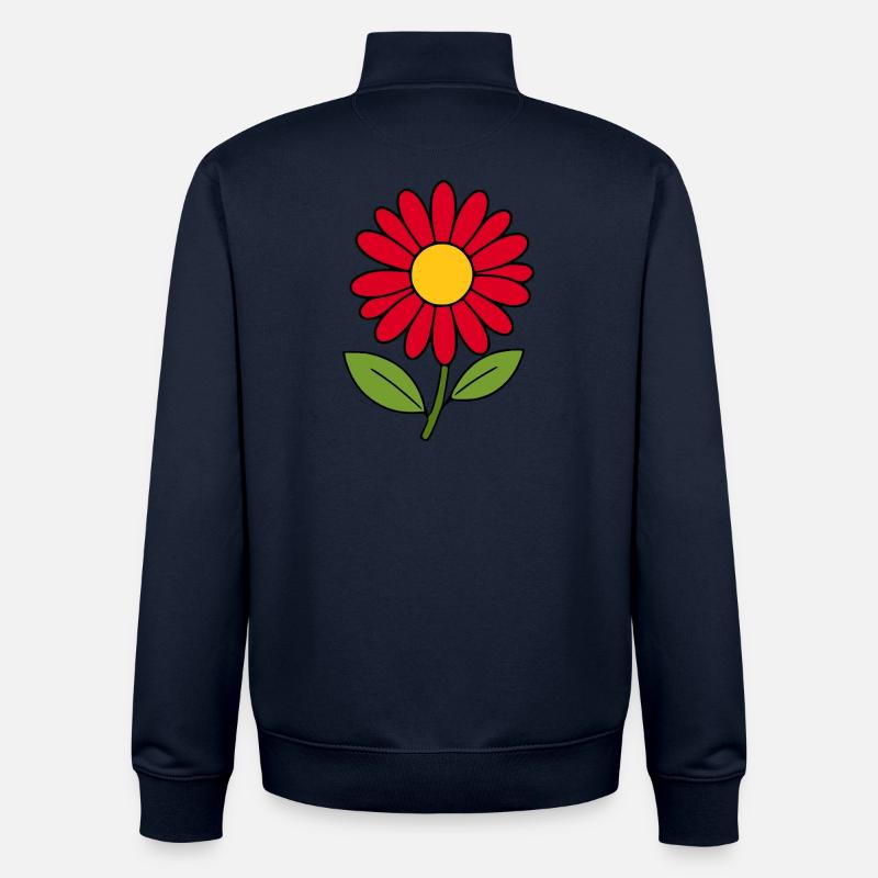 Fleur rouge Fleur rouge Fleurs - Sweat zippé unisexe en coton bio Stanley/Stella - marine