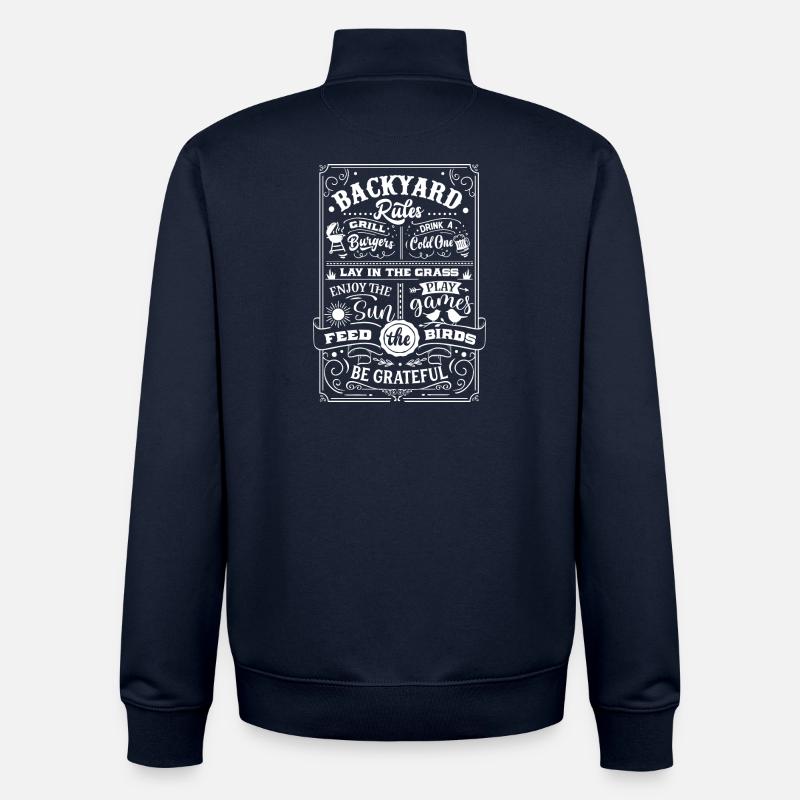 Backyard rules - Unisex Organic Zip Sweatshirt von Stanley/Stella - Navy