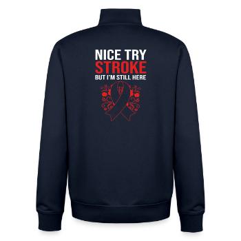 Stroke Stroke - Unisex Organic Zip Sweatshirt by Stanley/Stella - navy - Back - AI Model Male 185 light (185cm)