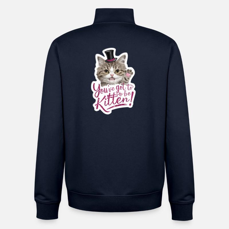 Chat - Tu dois être chaton moi ! - Sweat zippé unisexe en coton bio Stanley/Stella - marine