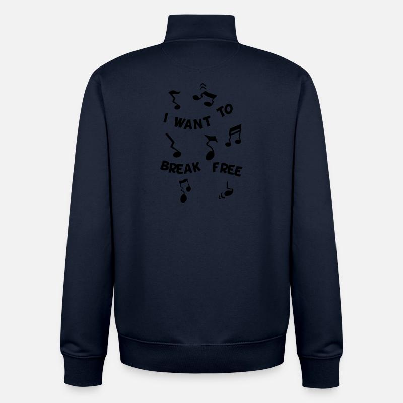 Liberté des fausses notes - Sweat zippé unisexe en coton bio Stanley/Stella - marine