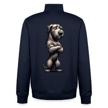 Irischer Wolfshund Wolfshundbesitzer Wolfshundfan - Unisex Organic Zip Sweatshirt von Stanley/Stella - Navy - Hinten - AI Model Male 185 light (185cm)