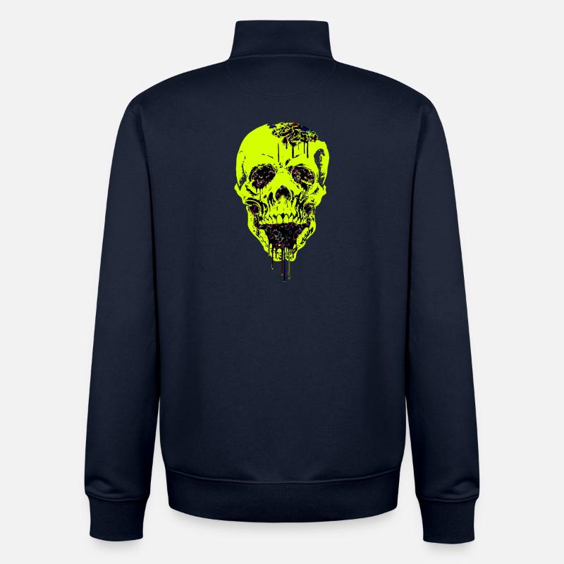 Neurowerveldeil Icône de crâne - Sweat zippé unisexe en coton bio Stanley/Stella - marine