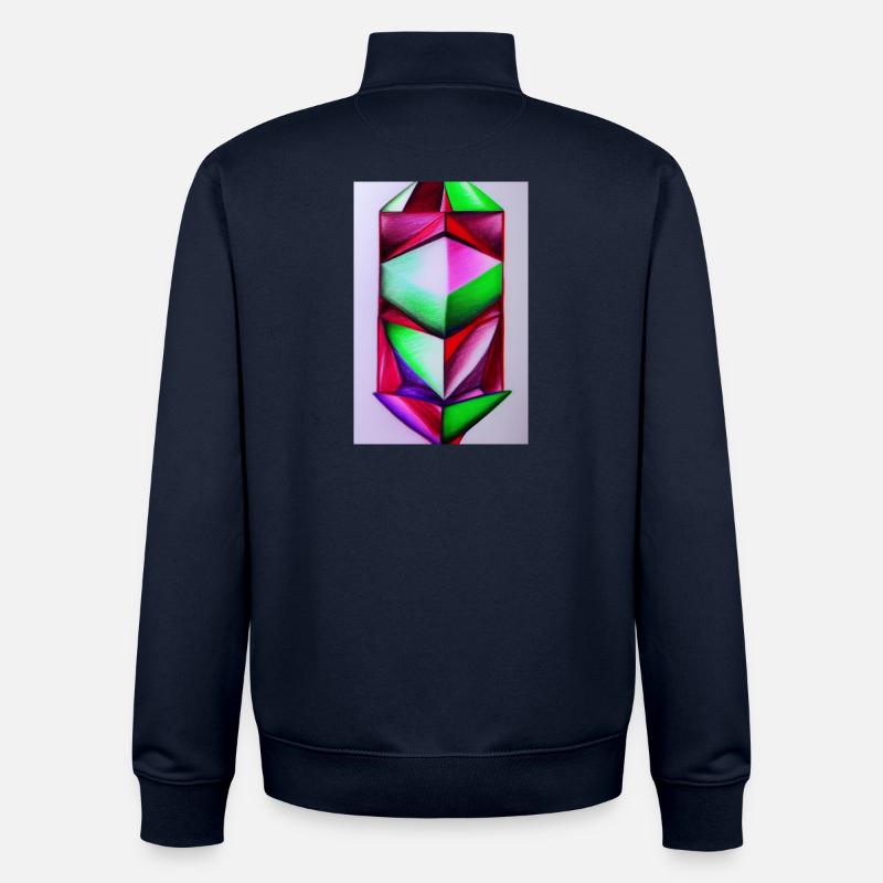 Gemstone Pattern - Unisex Organic Zip Sweatshirt by Stanley/Stella - navy