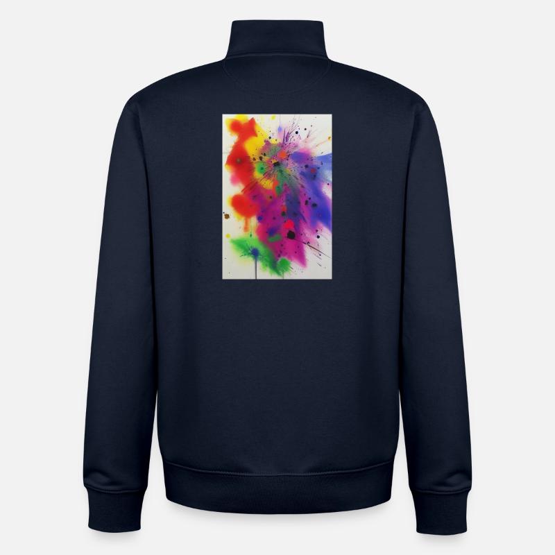Farbspritzer - Unisex Organic Zip Sweatshirt von Stanley/Stella - Navy