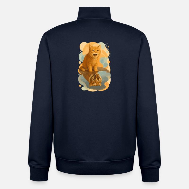 Tigre dans le cœur - Sweat zippé unisexe en coton bio Stanley/Stella - marine
