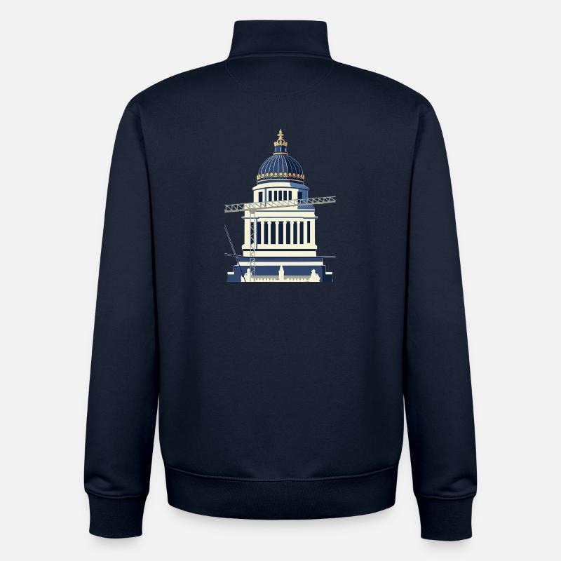 Palais de Justice - Sweat zippé unisexe en coton bio Stanley/Stella - marine