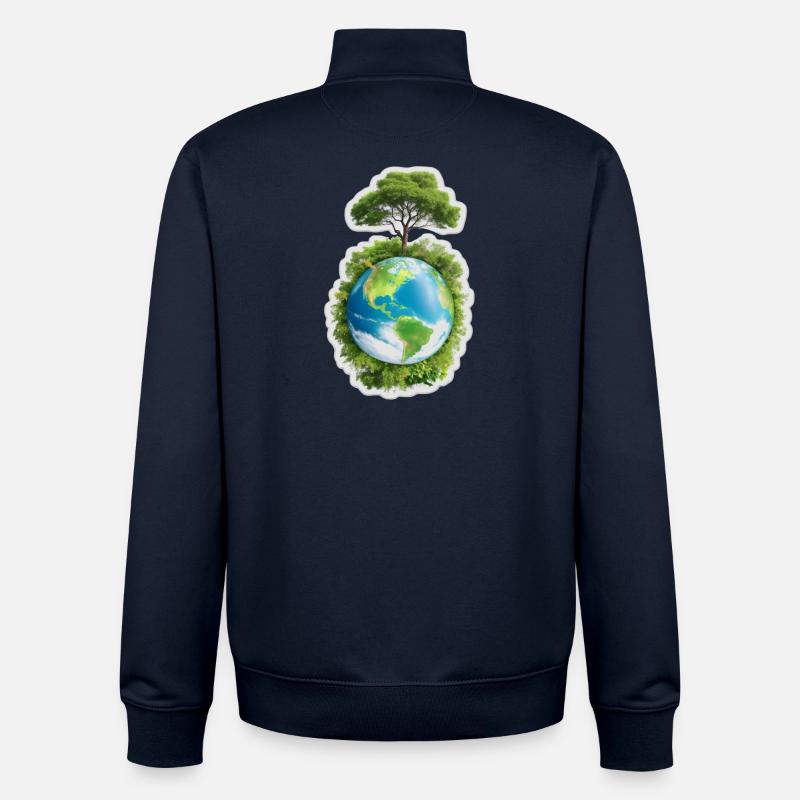 Mutter Erde - Unisex Organic Zip Sweatshirt von Stanley/Stella - Navy