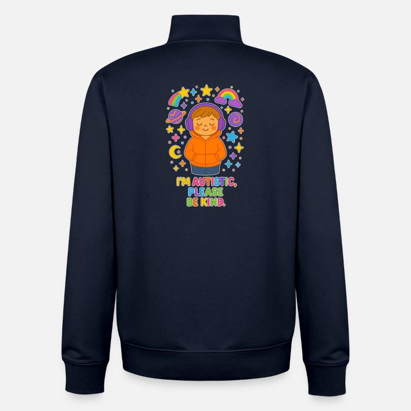 I'm Autistic Please Be Kind - Autismus Kinder - Unisex Organic Zip Sweatshirt von Stanley/Stella - Navy