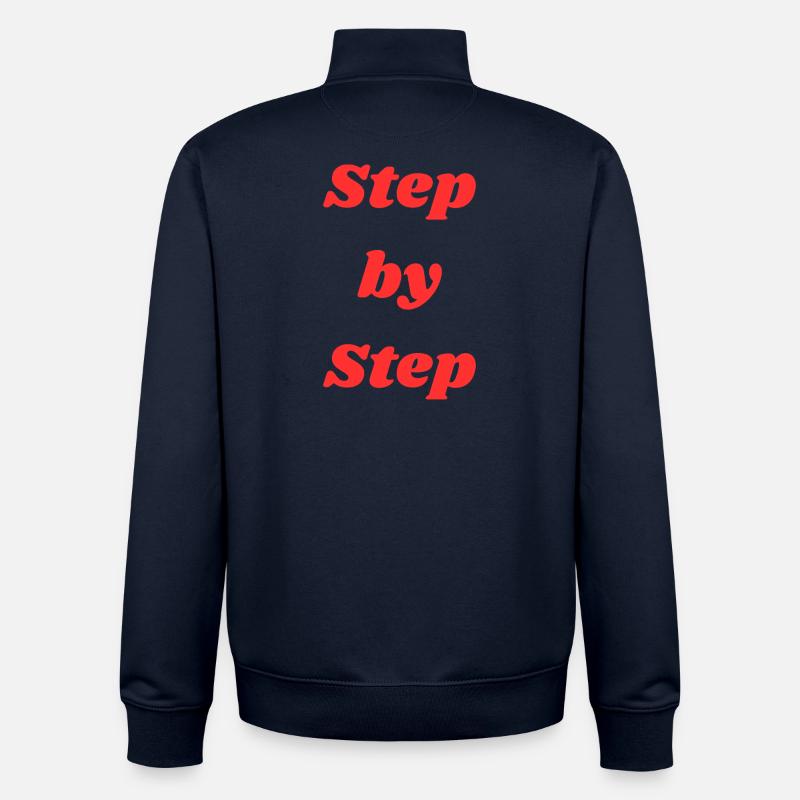 Typographie étape par étape - Sweat zippé unisexe en coton bio Stanley/Stella - marine