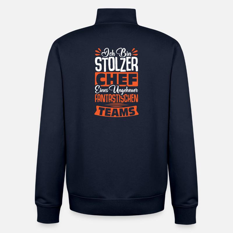Stolzer Chef Chef Mann Abteilungsleiter Teamchef - Unisex Organic Zip Sweatshirt von Stanley/Stella - Navy