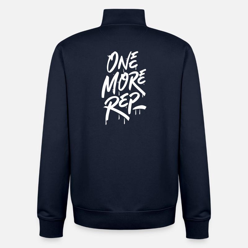 "One More Rep"-Geschenk, Motivation - Unisex Organic Zip Sweatshirt von Stanley/Stella - Navy