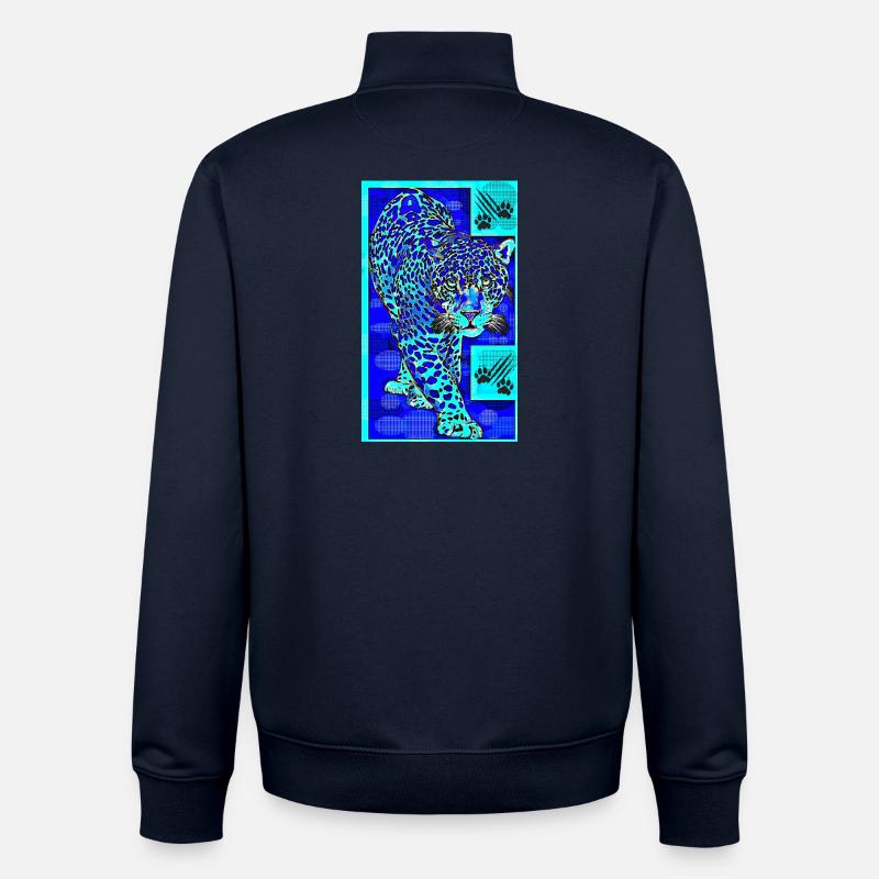 Der blaue Leopard - Unisex Organic Zip Sweatshirt von Stanley/Stella - Navy