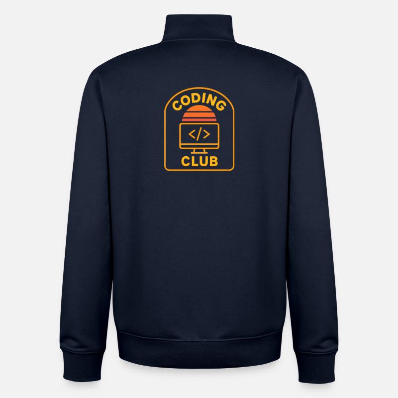 Coding Club Retro Sonnenaufgang Design - Unisex Organic Zip Sweatshirt von Stanley/Stella - Navy