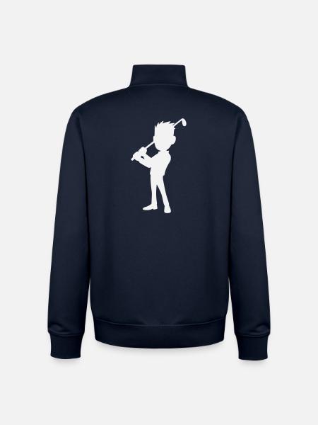 Golf Design, Golfer Silhouette - Unisex Organic Zip Sweatshirt by Stanley/Stella - navy