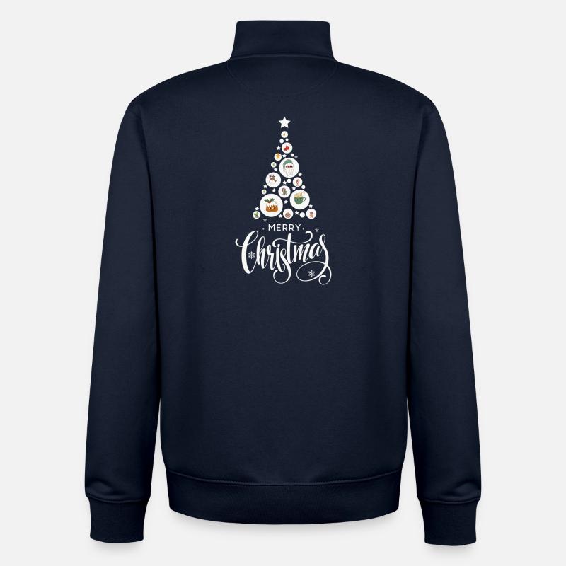 Festive Christmas tree with sweets - Unisex Organic Zip Sweatshirt by Stanley/Stella - navy