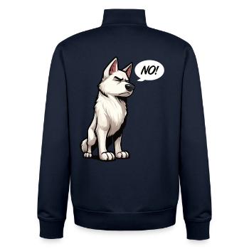 No White Shepherd Shepherd Shepherd Dogs - Unisex Organic Zip Sweatshirt by Stanley/Stella - navy - Back - AI Model Male 185 light (185cm)