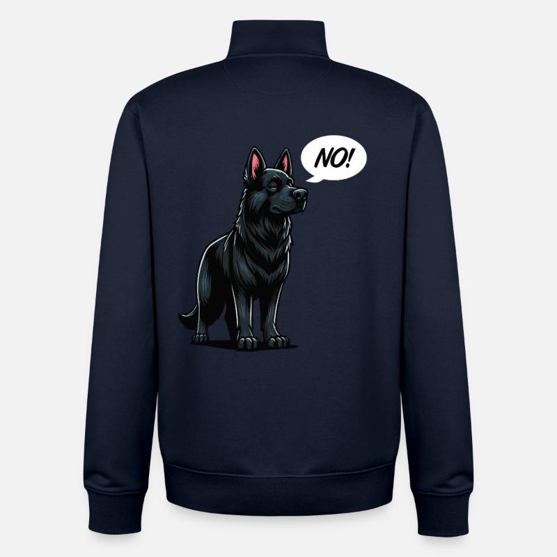 Pas de propriétaire de berger noir - Sweat zippé unisexe en coton bio Stanley/Stella - marine