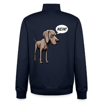 Nein Weimaraner Weimaranerliebhaber Weimaranerhund - Unisex Organic Zip Sweatshirt von Stanley/Stella - Navy - Hinten - AI Model Male 185 light (185cm)