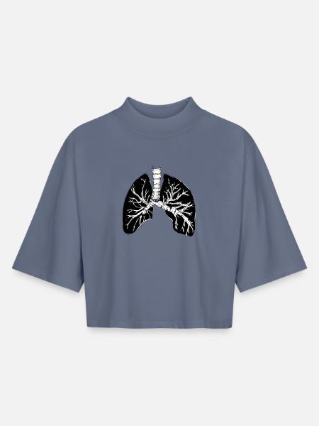 Lungenbaum No. 2 - Boxy Frauen Recyceltes 1/2 Sleeved T-Shirt by Stanley/Stella - Blaugrau