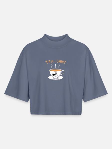 Tee-Shirt - Boxy Frauen Recyceltes 1/2 Sleeved T-Shirt by Stanley/Stella - Blaugrau