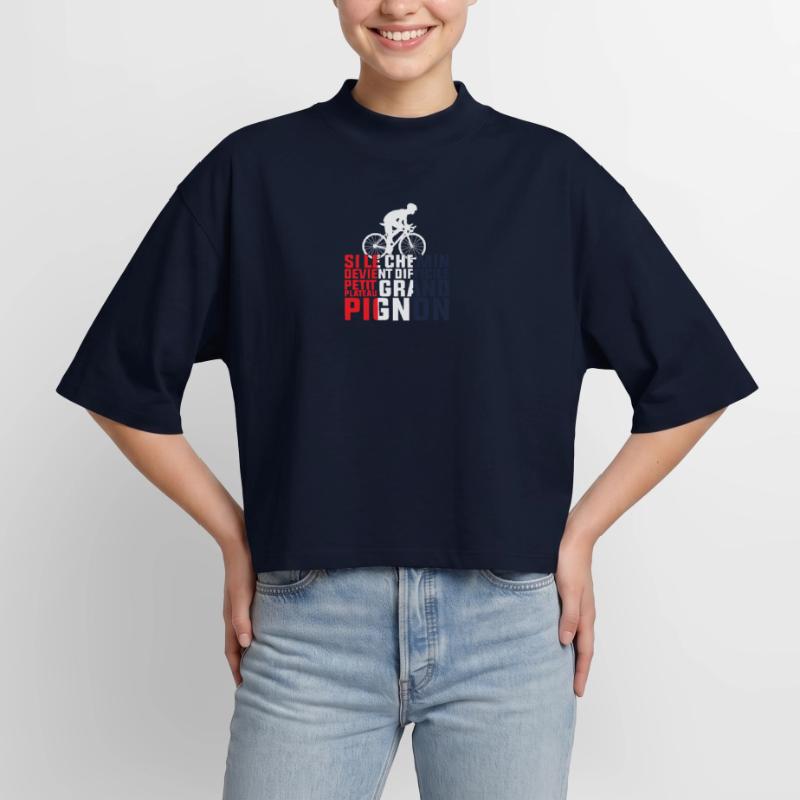 Si Le Chemin Devient Difficile - Cycliste Cadeau T-shirt femme coupe boxy recyclé manches mi-longues Stanley/Stella