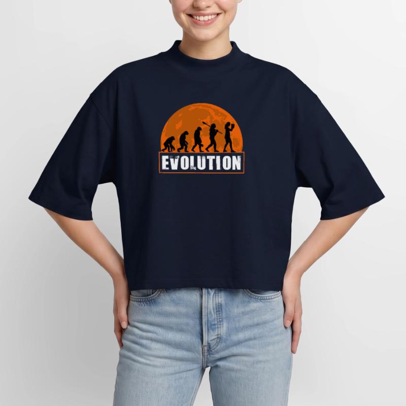 Boxe Evolution Boxeuse Fille Combat Boxe Boxe T-shirt femme coupe boxy recyclé manches mi-longues Stanley/Stella