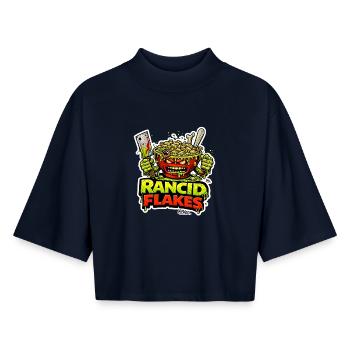 Ekelhaftes Flockenmonster - Boxy Frauen Recyceltes 1/2 Sleeved T-Shirt by Stanley/Stella - Navy - Vorne - AI Model Female 172 light (172cm)