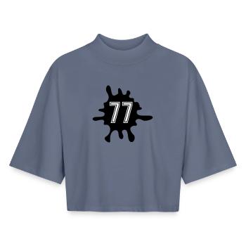 Blobs 77 Number - Boxy Women's Recycled 1/2 Sleeved T-Shirt by Stanley/Stella - blue grey  - Front - AI Model Female 172 light (172cm)